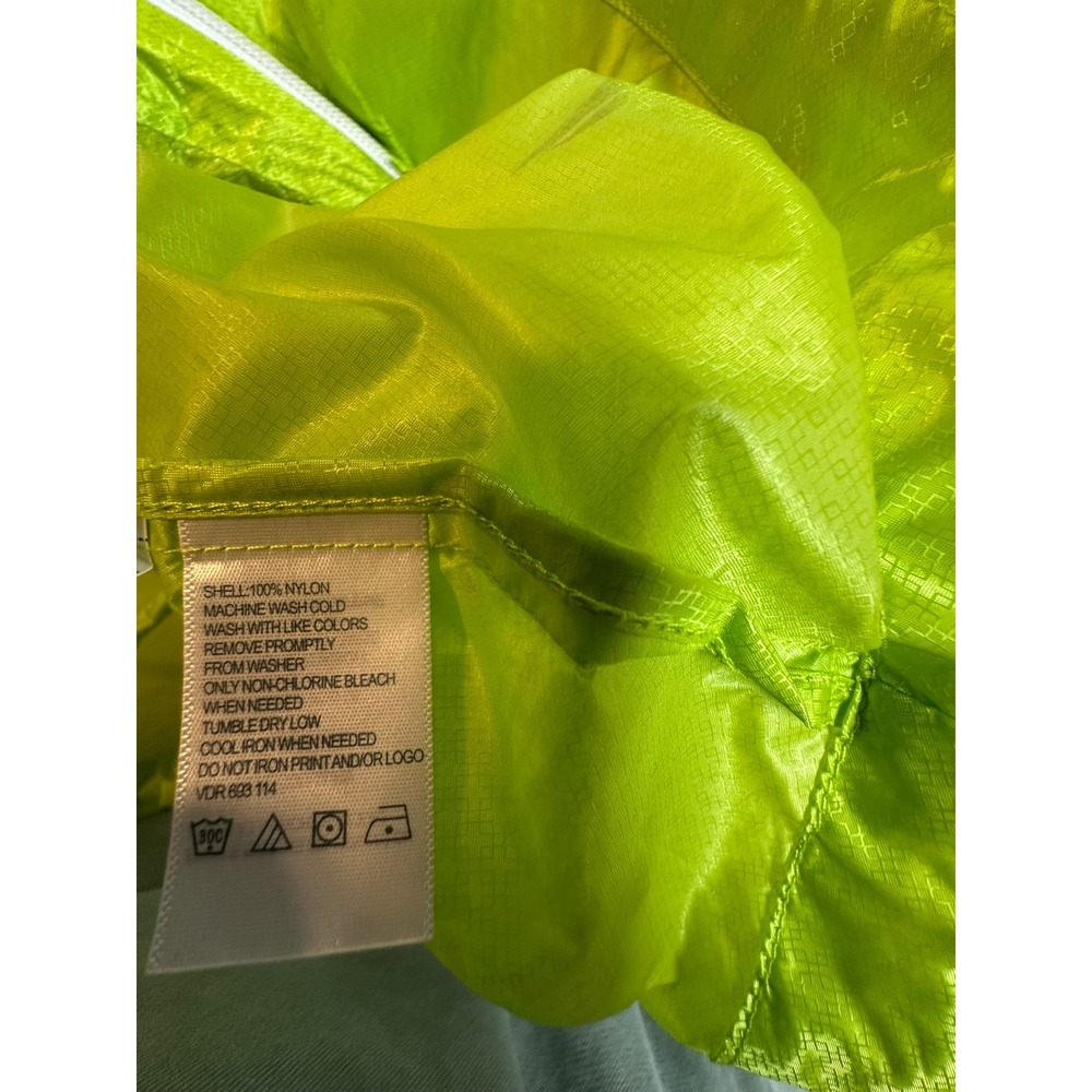Nautica Performance Womens Neon Lime Green Full Zip Hooded Windbreaker Jacket M - Picture 4 of 7